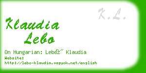 klaudia lebo business card